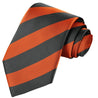 Fire Orange-Shadow Gray Striped Tie - Tie, bowtie, pocket square  | Kissties