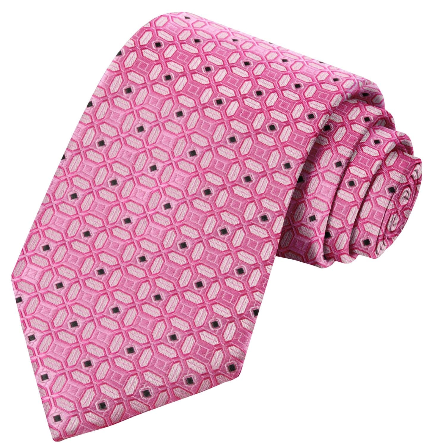 Digital Magenta-Black-Blush-Ballet Slipper Pink Checkered Tie - Tie, bowtie, pocket square  | Kissties