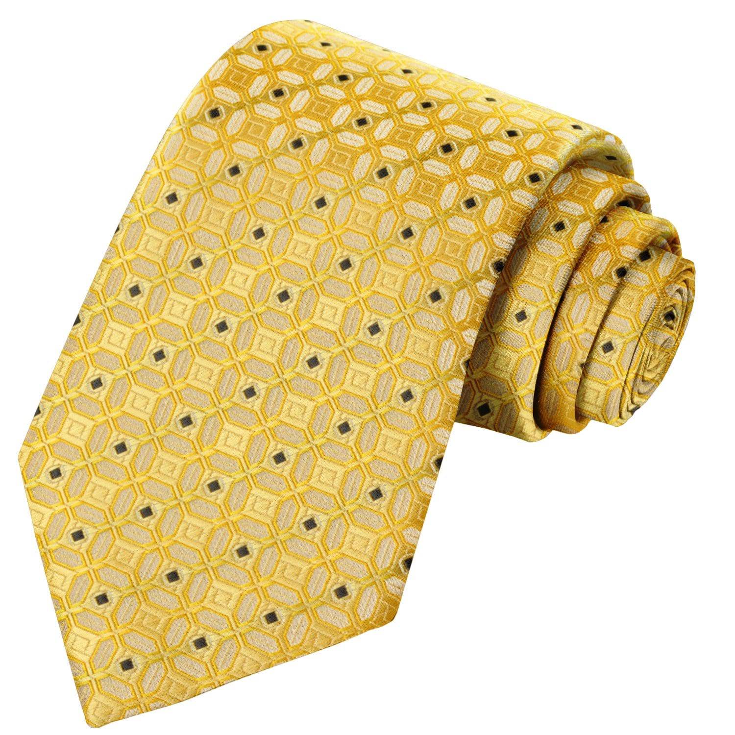 Digital Black-Eggnog-Tuscany Yellow Checkered Tie - Tie, bowtie, pocket square  | Kissties