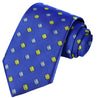Ultramarine-Baby Blue-White-Yellow-Black Floral Tie - Tie, bowtie, pocket square  | Kissties
