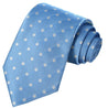 White on Sky Blue Polka Dot Tie - Tie, bowtie, pocket square  | Kissties