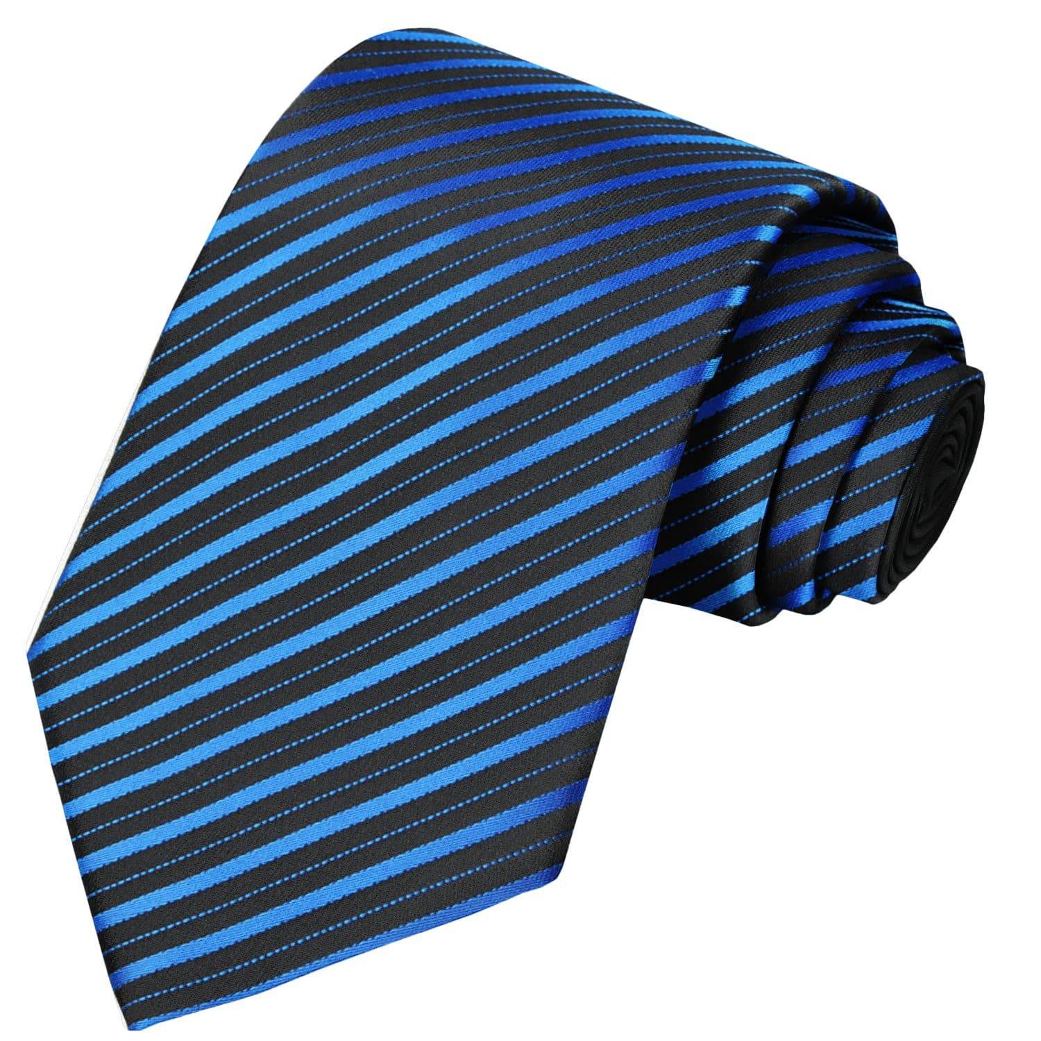 Blue-Black Striped Tie - Tie, bowtie, pocket square  | Kissties
