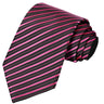 French Rose Pink-Black Striped Tie - Tie, bowtie, pocket square  | Kissties