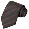Pewter-Shadow Gray-Candy-Burgundy Red Checkered Tie - Tie, bowtie, pocket square  | Kissties
