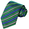 Glover Green-White-Black-Blue Striped Tie - Tie, bowtie, pocket square  | Kissties