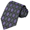 Anchor-Lava Gray-White-Medium Purple Checkered Tie - Tie, bowtie, pocket square  | Kissties