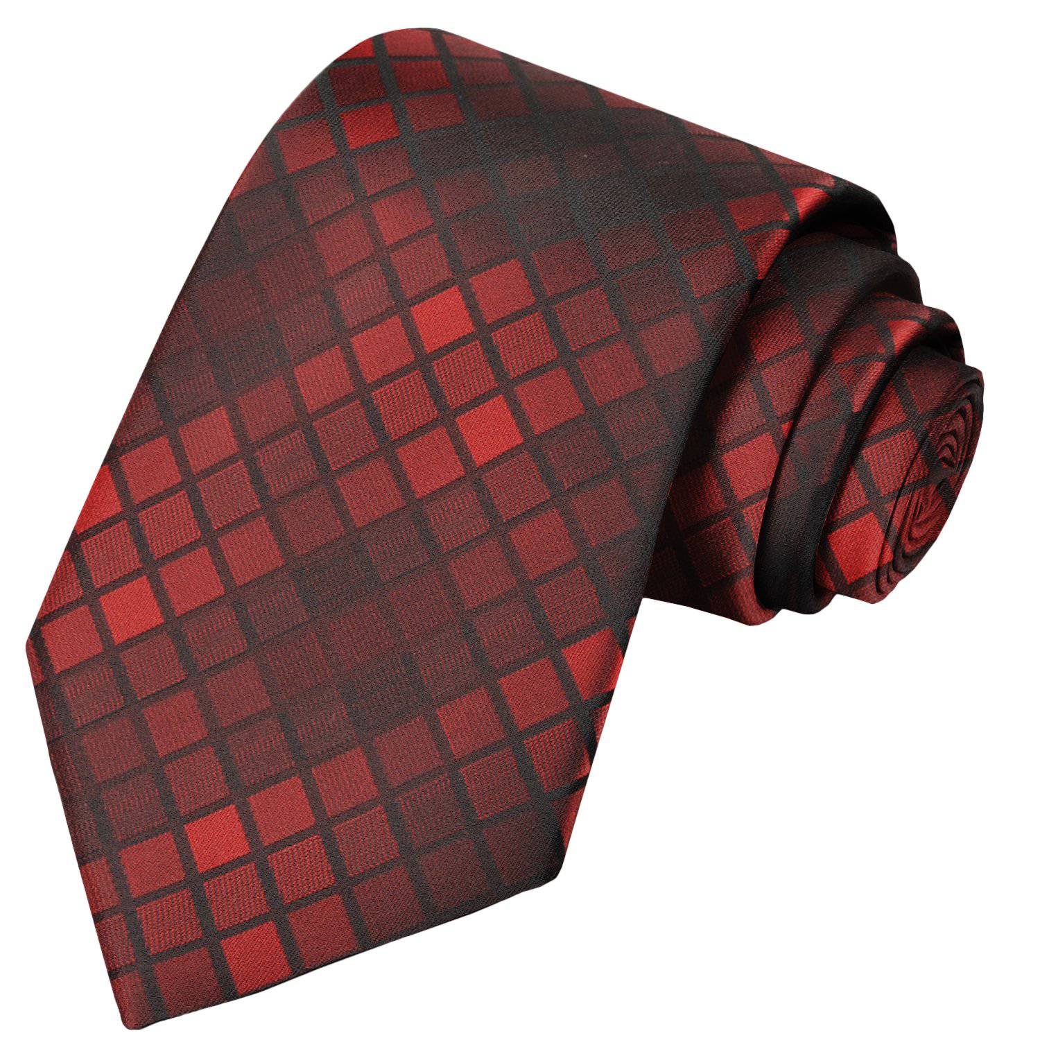 Tiger-Rust-Amber Orange-Black Striped Checkered Tie - Tie, bowtie, pocket square  | Kissties