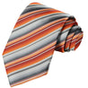 Salamander-Dark Amber Orange-Anchor Gray-Black Striped Tie - Tie, bowtie, pocket square  | Kissties