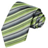 Pear-Lime Green-Anchor Gray-White-Black Striped Tie - Tie, bowtie, pocket square  | Kissties