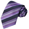 Denim Blue-Violet-Iris Purple-White-Black Striped Tie - Tie, bowtie, pocket square  | Kissties