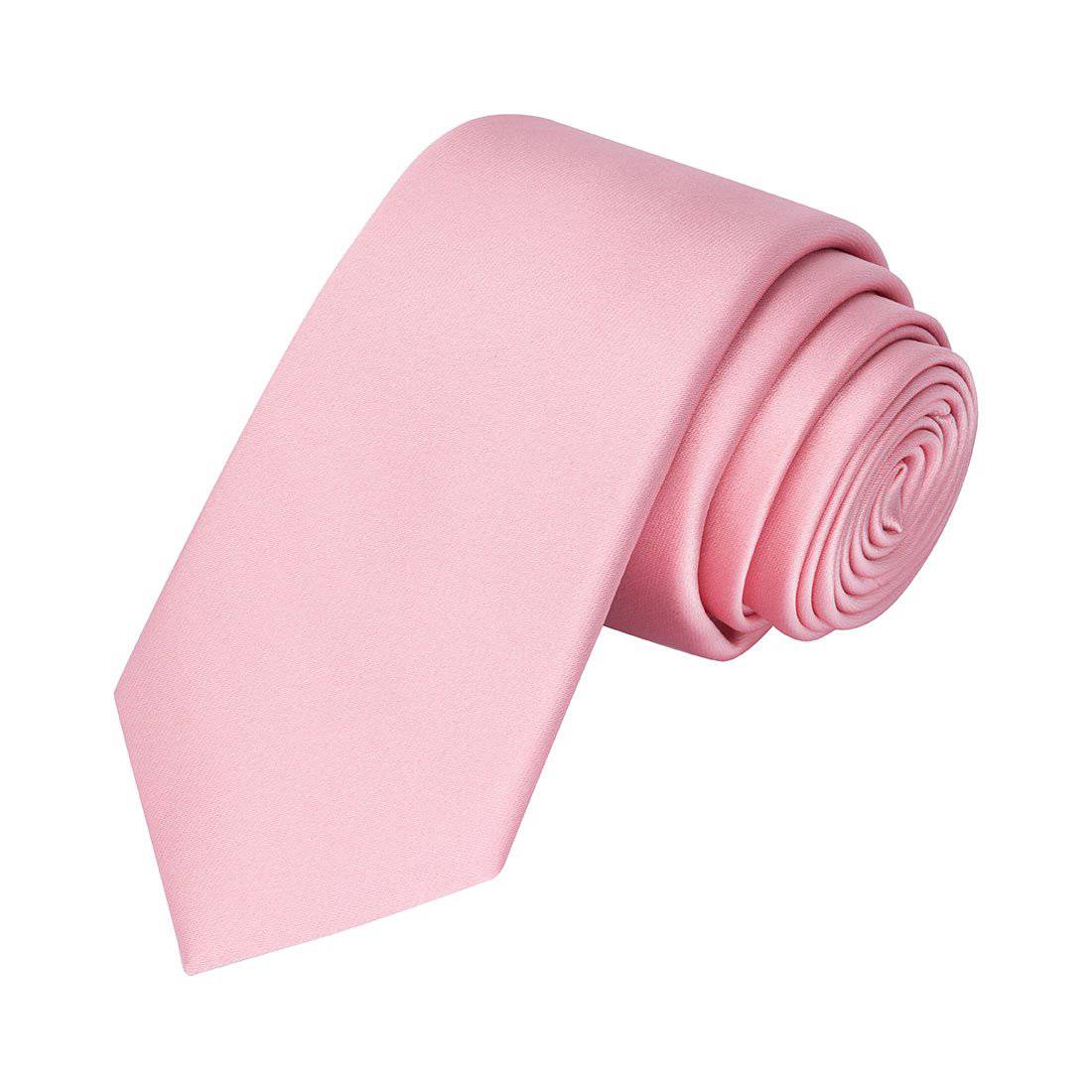 Rosy Pink Satin Tie - Tie, bowtie, pocket square  | Kissties