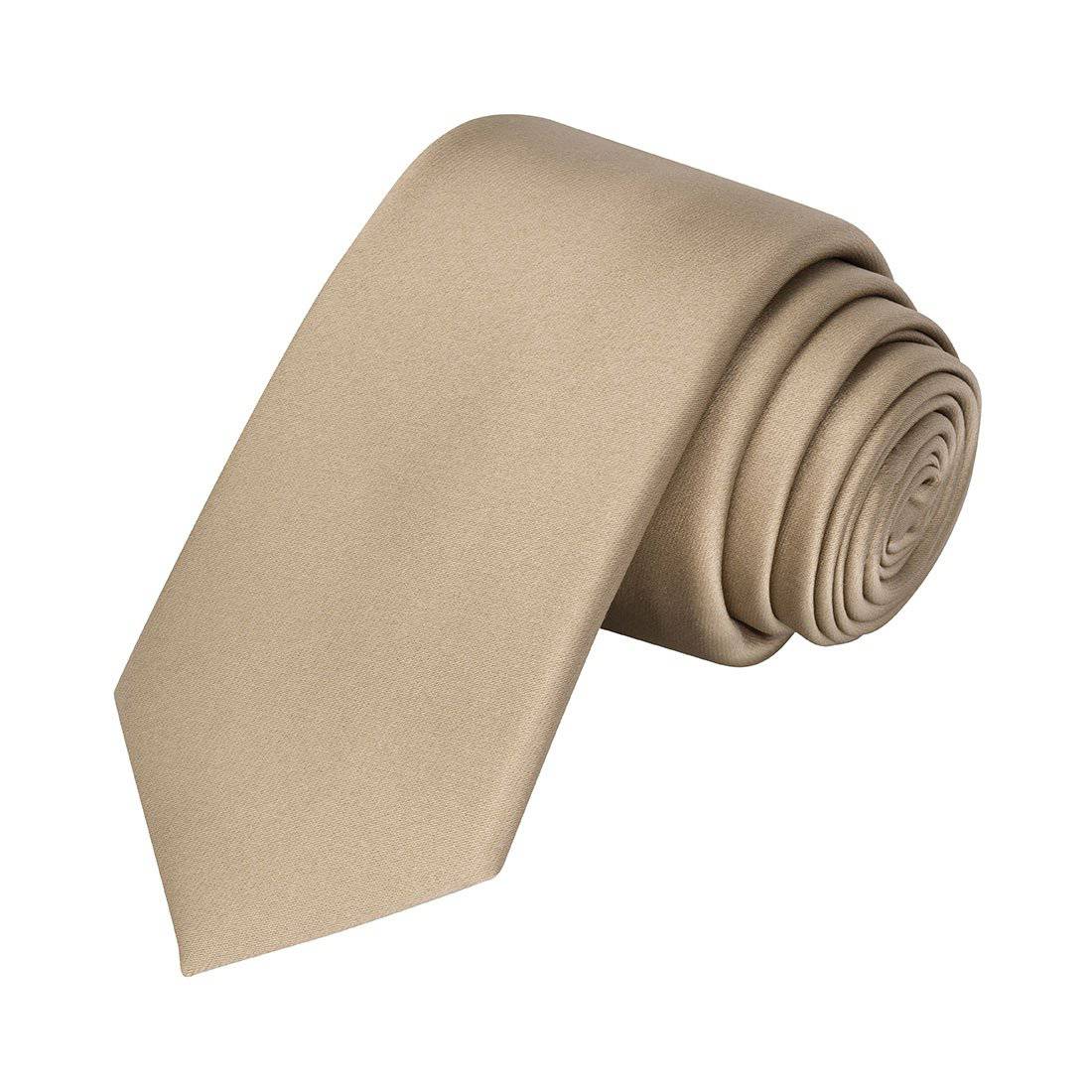 Tan Satin Tie - Tie, bowtie, pocket square  | Kissties