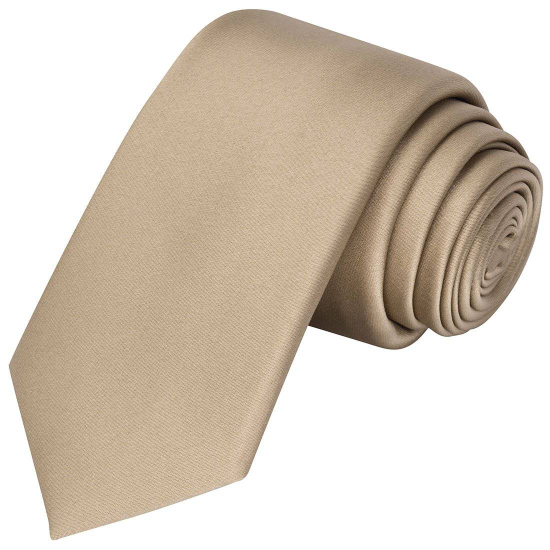 Tan Satin Tie - Tie, bowtie, pocket square  | Kissties