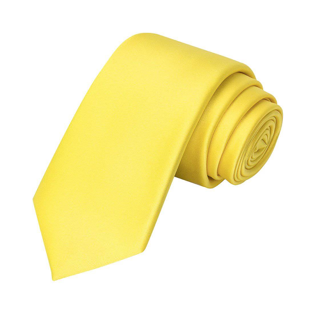Sunflower Yellow Satin Tie | Standard, X Long, Skinny, & Boys