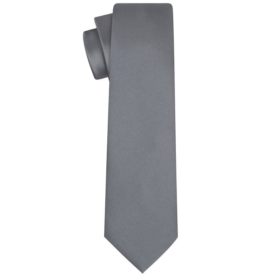 Gray Satin Tie - Tie, bowtie, pocket square  | Kissties