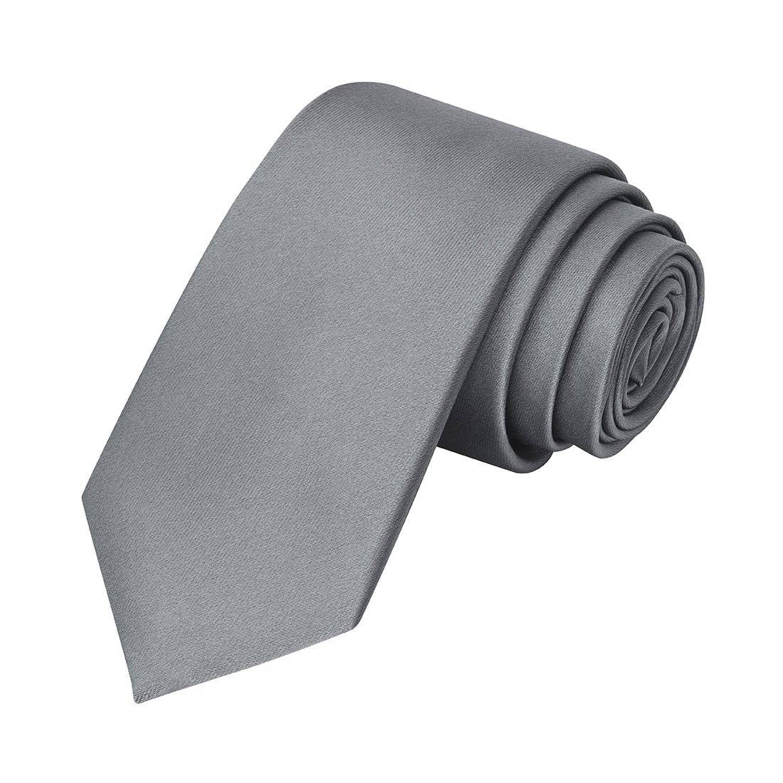 Gray Satin Tie - Tie, bowtie, pocket square  | Kissties