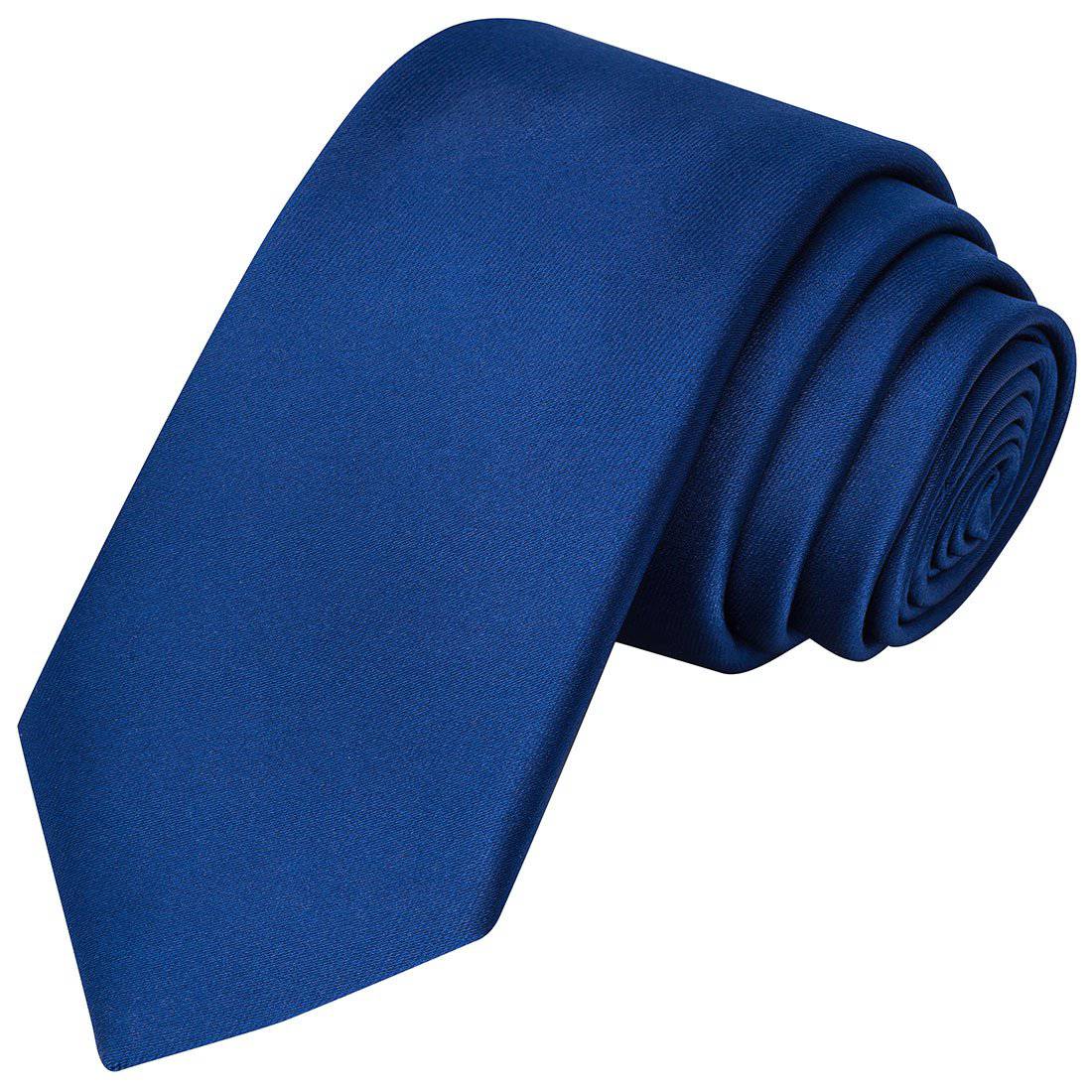 Navy Blue Satin Tie - Tie, bowtie, pocket square  | Kissties