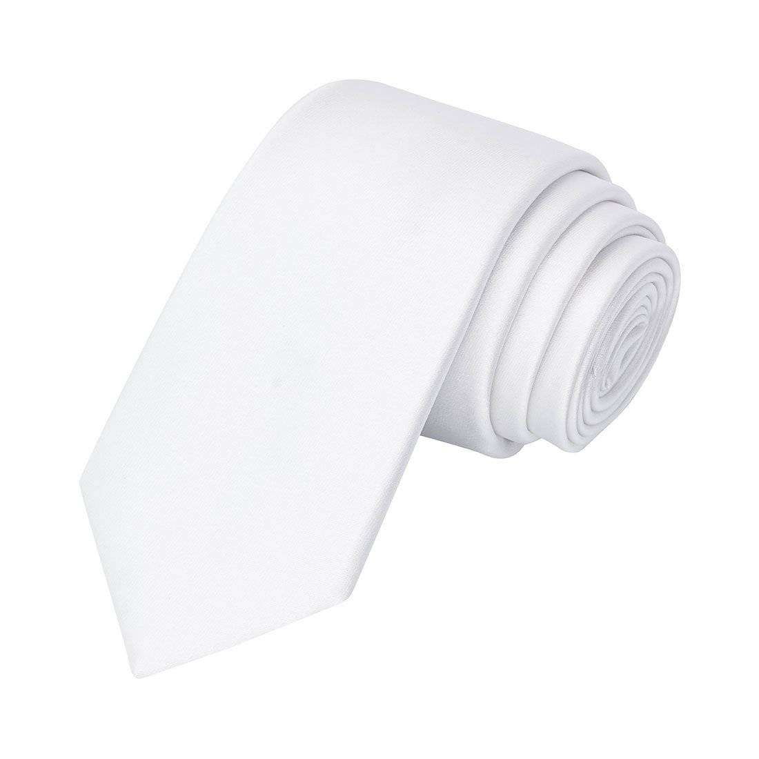 White Satin Tie - Tie, bowtie, pocket square  | Kissties