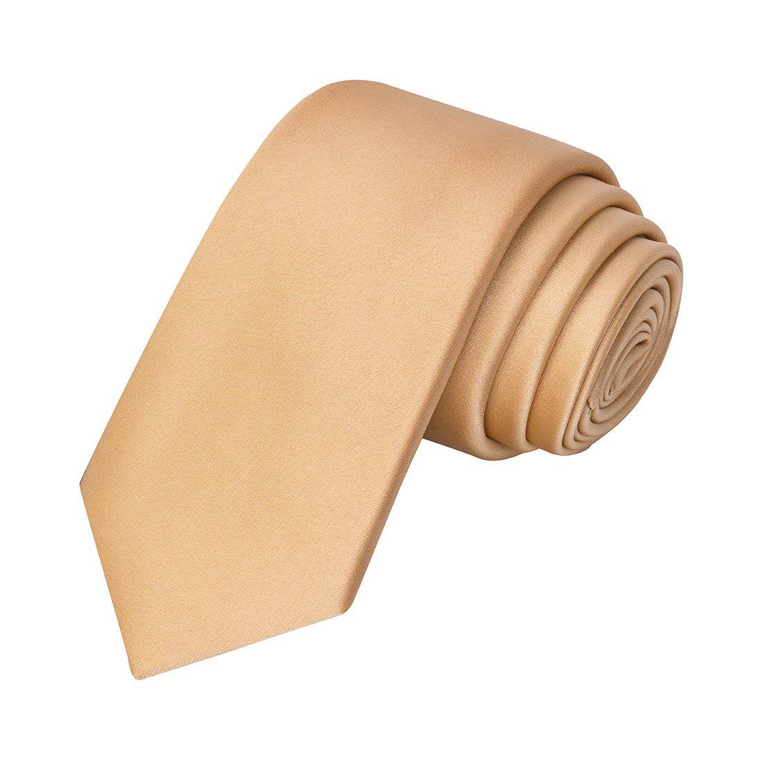 Champagne Gold Satin Tie - Tie, bowtie, pocket square  | Kissties