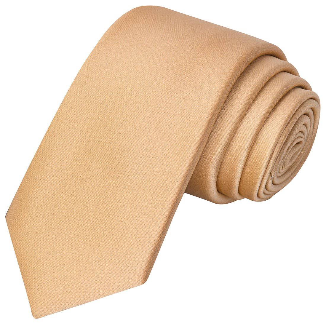 Champagne Gold Satin Tie - Tie, bowtie, pocket square  | Kissties