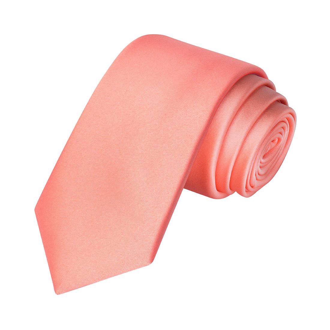 Peach Satin Tie - Tie, bowtie, pocket square  | Kissties