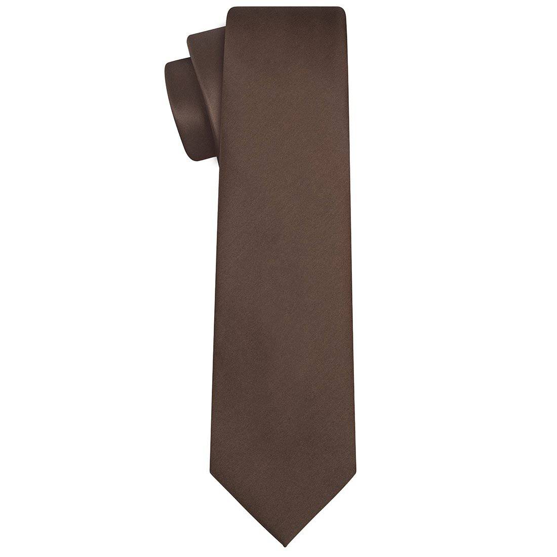 Chocolate Brown Satin Tie - Tie, bowtie, pocket square  | Kissties