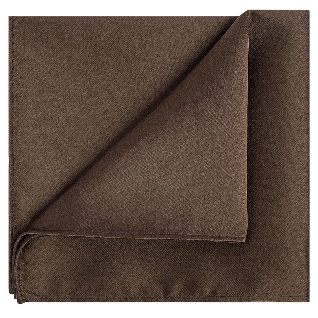 Chocolate Brown Satin Pocket Square - Tie, bowtie, pocket square  | Kissties