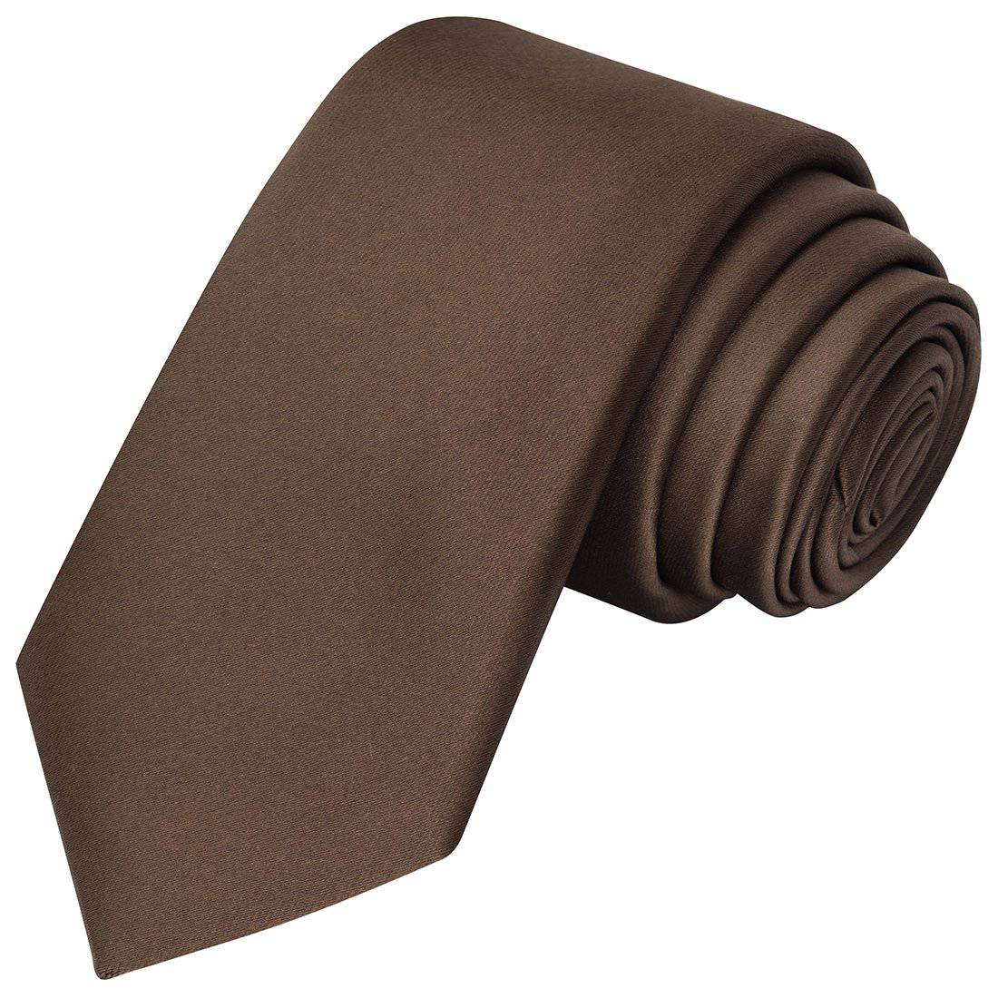 Chocolate Brown Satin Tie - Tie, bowtie, pocket square  | Kissties