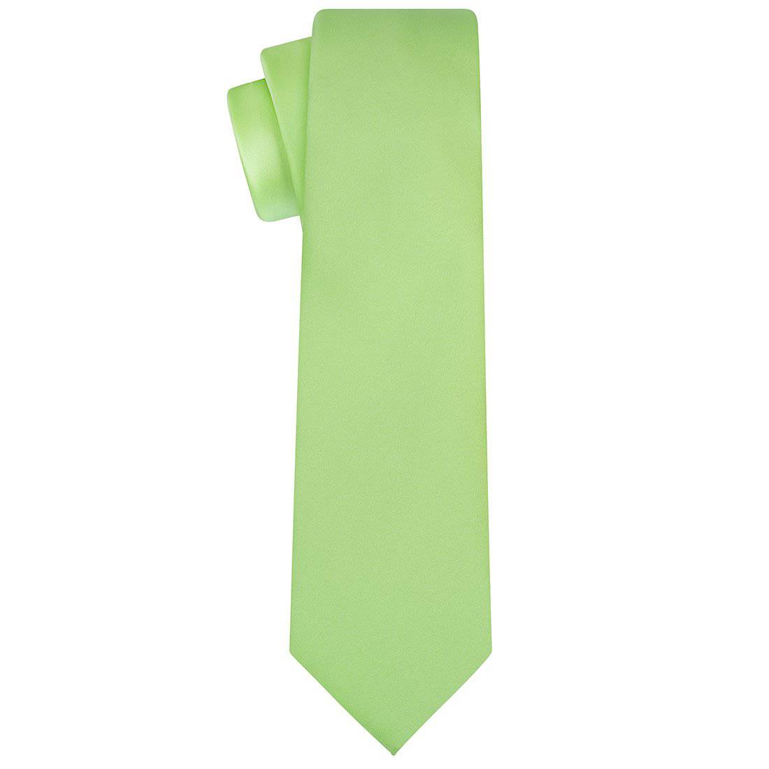 Lime Green Satin Tie - Tie, bowtie, pocket square  | Kissties