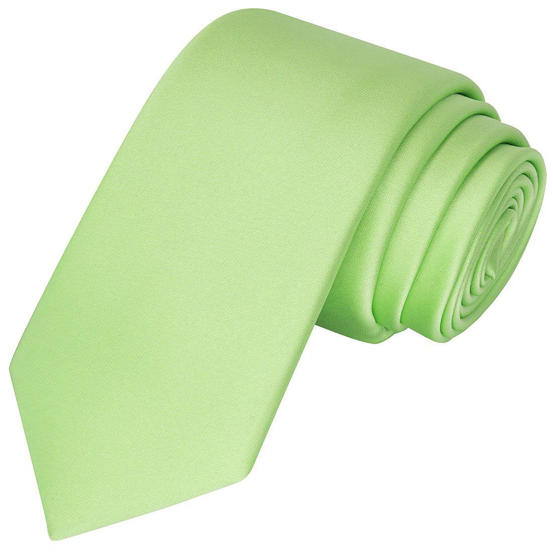 Lime Green Satin Tie - Tie, bowtie, pocket square  | Kissties