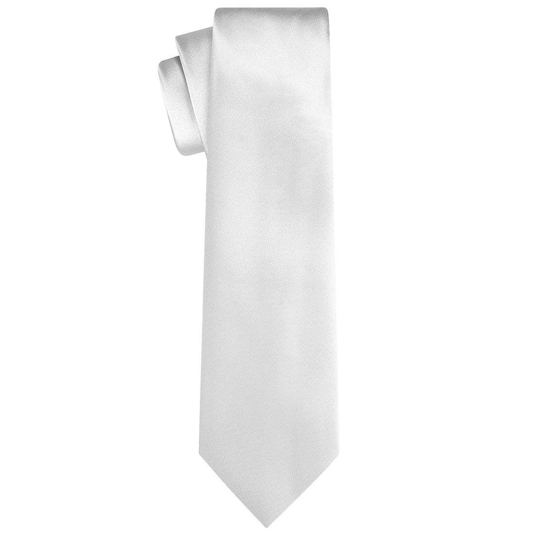 Silver Satin Tie - Tie, bowtie, pocket square  | Kissties