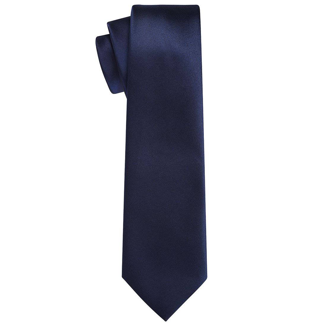 Navy Satin Tie - Tie, bowtie, pocket square  | Kissties