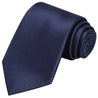 Navy Satin Silk Tie - Tie, bowtie, pocket square  | Kissties