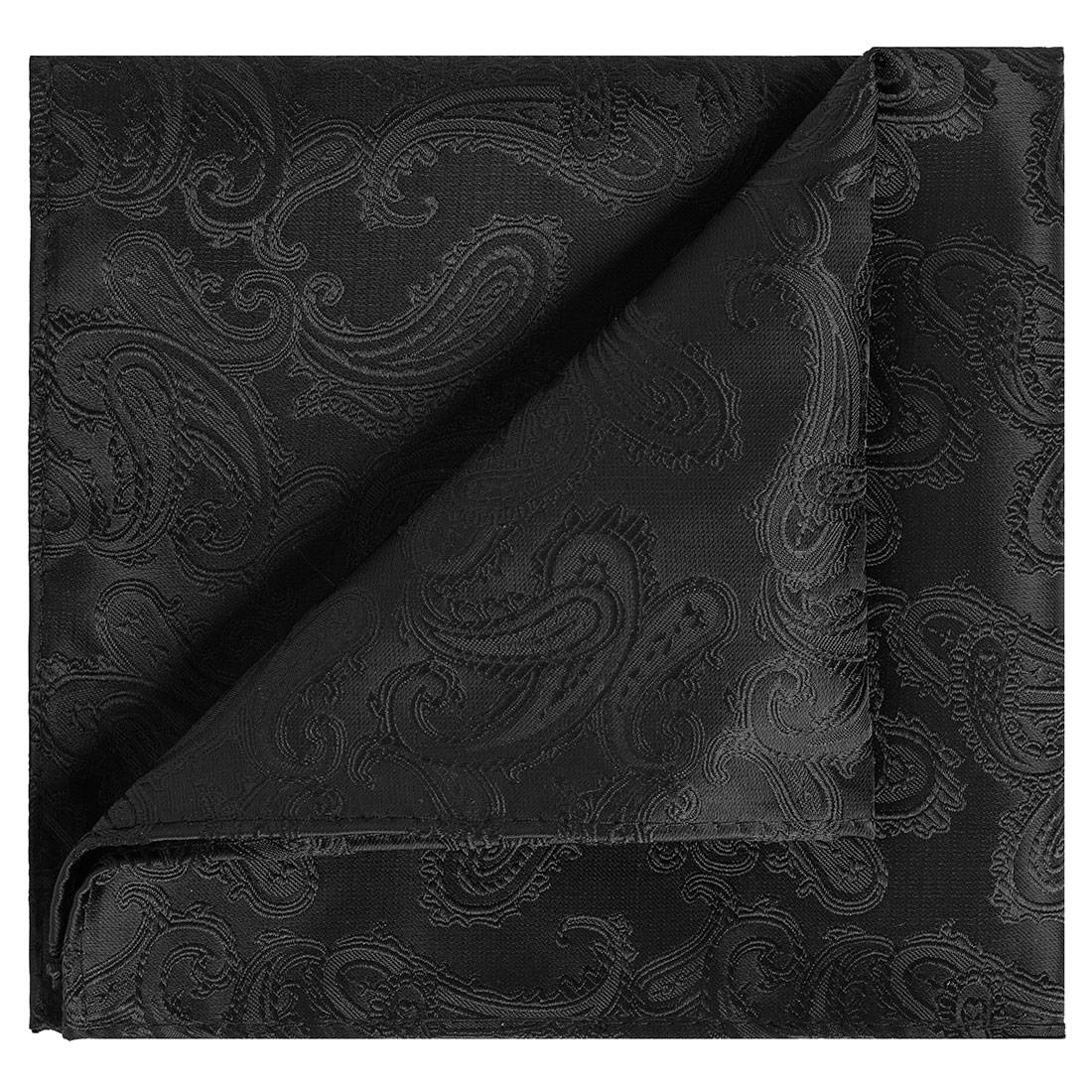 Black Paisley Pocket Square - Tie, bowtie, pocket square  | Kissties