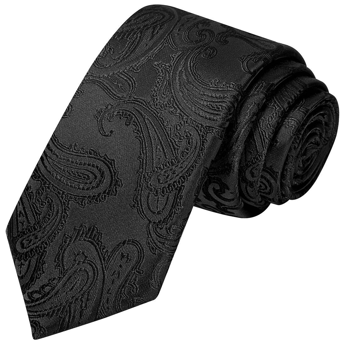 Black Paisley Tie - Tie, bowtie, pocket square  | Kissties