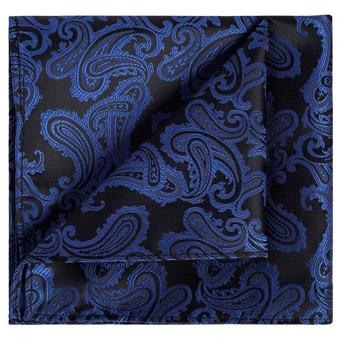 Lapis Paisley Pocket Square - Tie, bowtie, pocket square  | Kissties