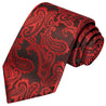 Crimson on Black Paisley Tie - Tie, bowtie, pocket square  | Kissties