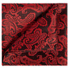 Crimson on Black Paisley Pocket Square - Tie, bowtie, pocket square  | Kissties