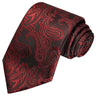 Burgundy on Black Paisley Tie - Tie, bowtie, pocket square  | Kissties