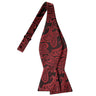 Burgundy on Black Paisley Bowtie - Tie, bowtie, pocket square  | Kissties