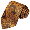 Tiger Orange on Black Paisley Tie - Tie, bowtie, pocket square  | Kissties