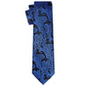 Cobalt Blue on Black Paisley Tie - Tie, bowtie, pocket square  | Kissties