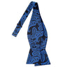 Cobalt Blue on Black Paisley Bowtie - Tie, bowtie, pocket square  | Kissties