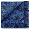 Cobalt Blue on Black Paisley Pocket Square - Tie, bowtie, pocket square  | Kissties