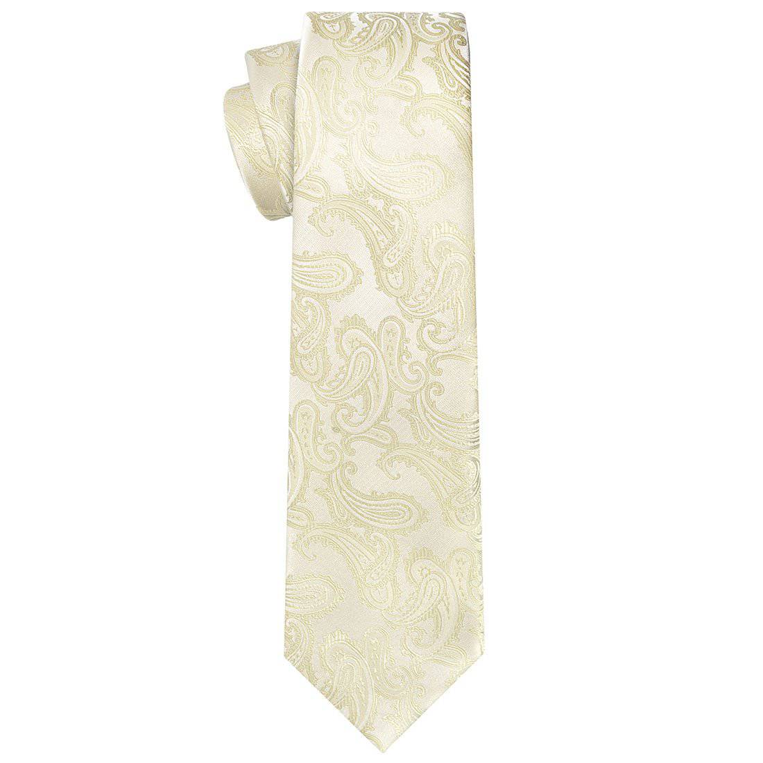 Cream Paisley Tie - Tie, bowtie, pocket square  | Kissties