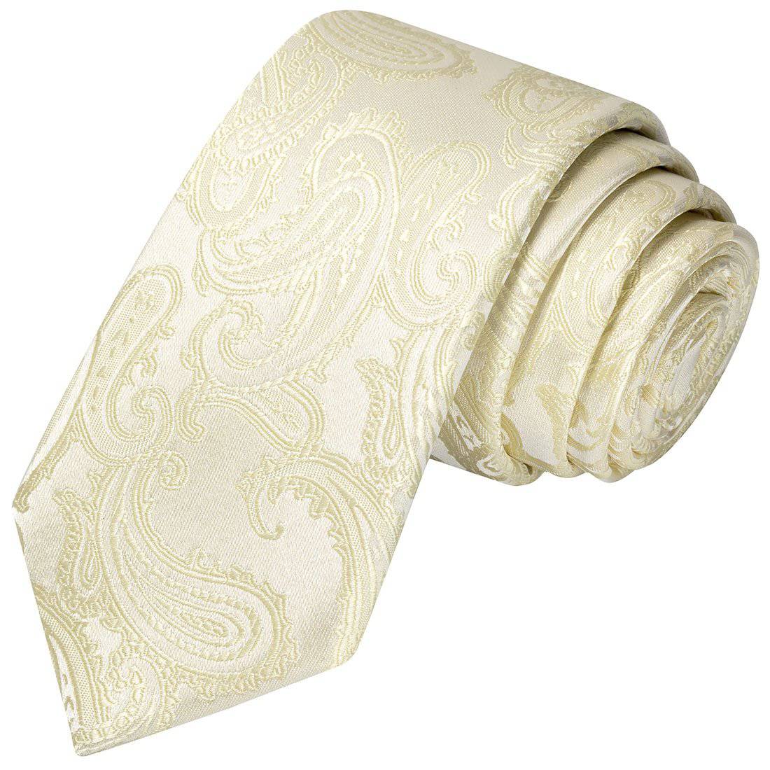 Cream Paisley Tie - Tie, bowtie, pocket square  | Kissties