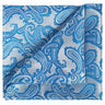 Azure on Silver Paisley Pocket Square - Tie, bowtie, pocket square  | Kissties