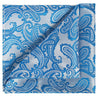 Azure on Silver Paisley Pocket Square - Tie, bowtie, pocket square  | Kissties