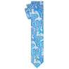 Azure on Silver Paisley Tie - Tie, bowtie, pocket square  | Kissties