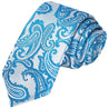 Azure on Silver Paisley Tie - Tie, bowtie, pocket square  | Kissties